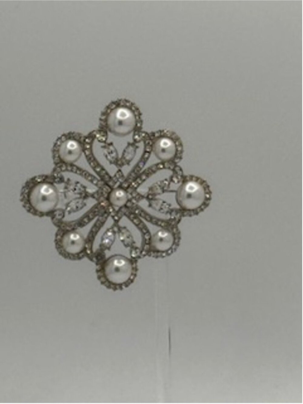 ✨ Stunning Bridal Shop DiStefano (Canada) Rhinestone & Pearl Brooch Vintage ✨ - Picture 3 of 5